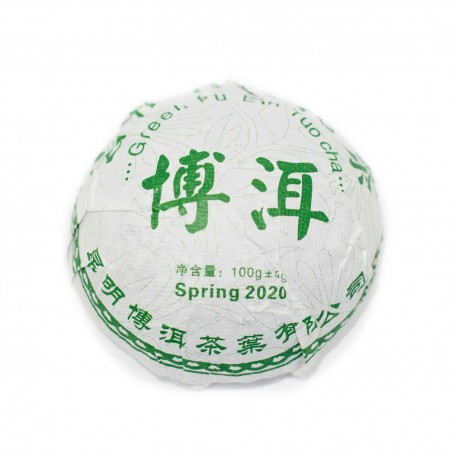 Žalioji Pu Erh plokštė, 100 g, tuocha forma 2020 m.