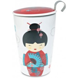 Puodelis su dangteliu LITTLE GEISHA RED